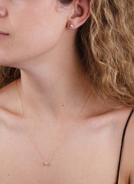 Pendientes Oro 18k Y Circonitas 4mm "Sixty"