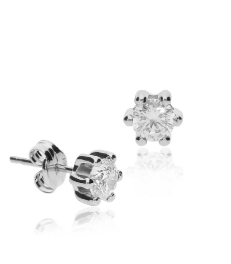 Pendientes "Isis" Oro Blanco 18k  y circonitas