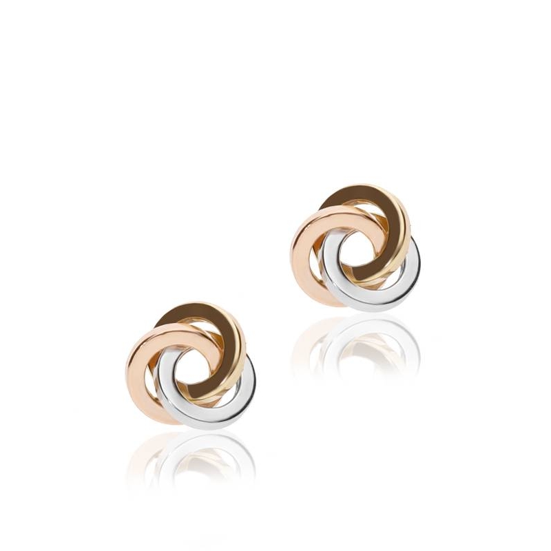 Pendientes "Twister" Oro Tricolor 18k