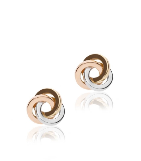 Pendientes "Twister" Oro Tricolor 18k