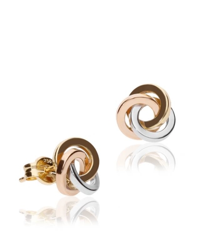 Pendientes "Twister" Oro Tricolor 18k