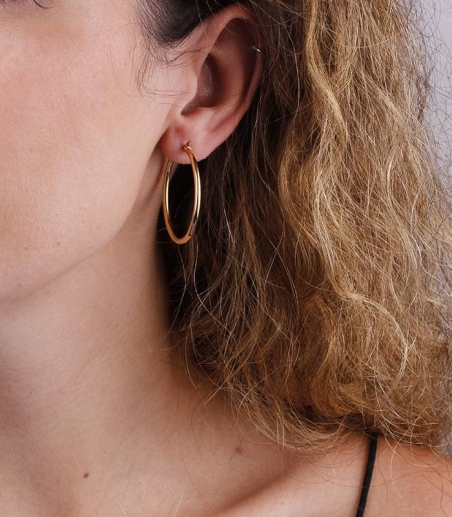 Pendientes Aro Oro 18k 30mm "Zaza Gold"