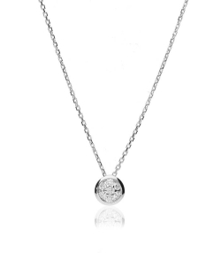 Gargantilla "Nomi S" en Oro blanco 18k y Diamante 0.09 cts.