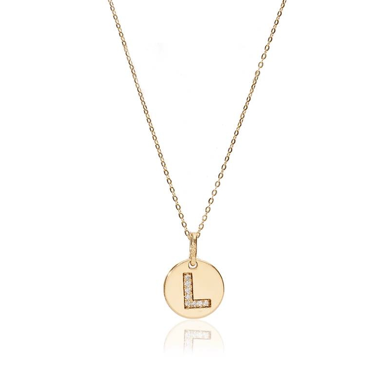 Gargantilla Oro 18k y diamantes 0.024cts "Bright L"