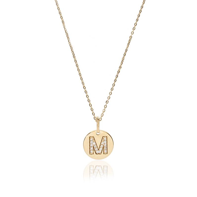 Gargantilla Oro 18k y diamantes 0.054cts "Bright M"