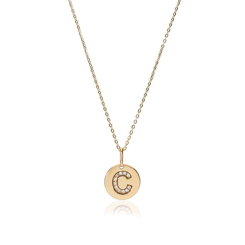 Gargantilla Oro 18k y diamantes 0.033cts "Bright C"