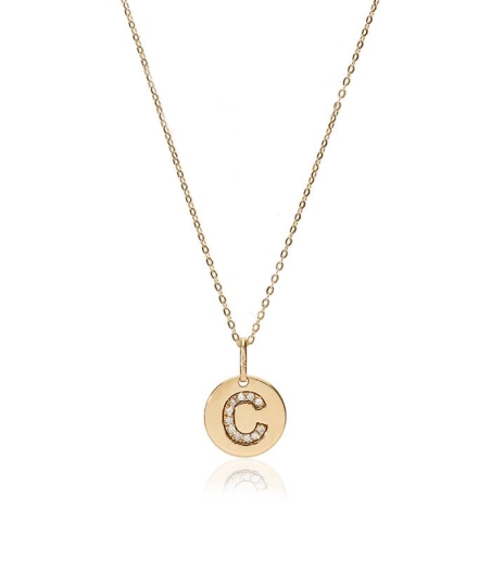Gargantilla "Bright C" en Oro 18k y Diamantes
