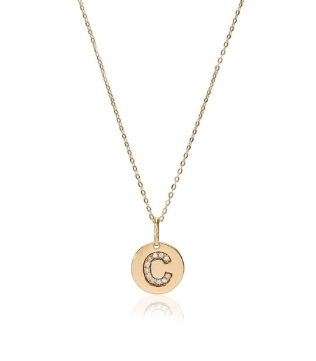 Gargantilla "Bright C" en Oro 18k y Diamantes