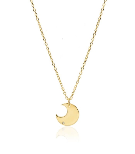 Gargantilla "Bright Moon" en Oro 18k y Diamante