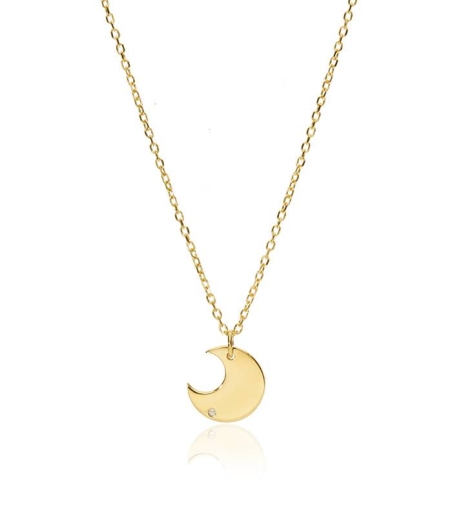 Gargantilla Oro 18k y diamante 0.005cts "Bright Moon"