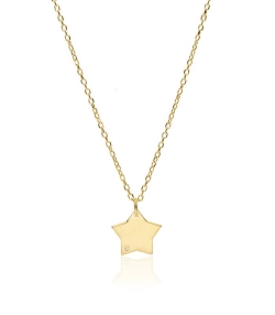 Gargantilla Oro 18k y diamante 0.005cts "Bright Star"