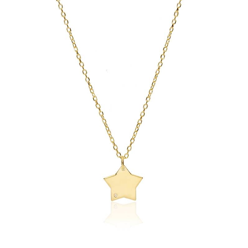 Gargantilla "Bright Star" en Oro 18k y Diamante