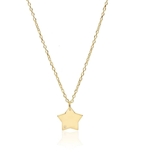 Gargantilla "Bright Star" en Oro 18k y Diamante