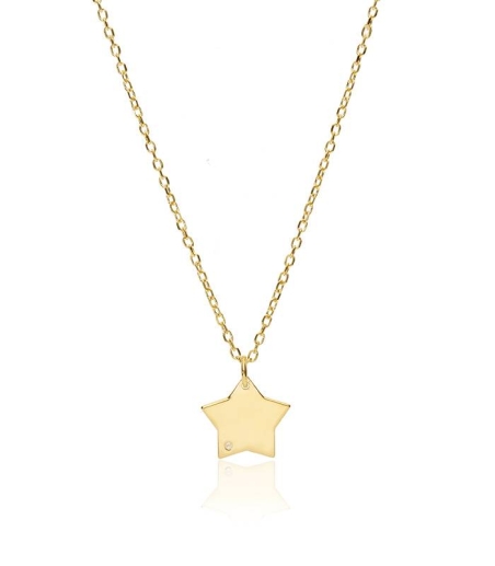 Gargantilla Oro 18k y diamante 0.005cts "Bright Star"