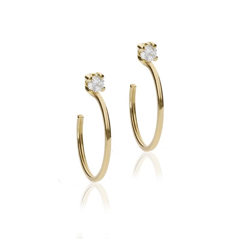 Pendientes "HoneyMoon" Oro 18k y circonitas