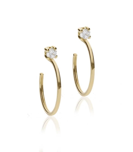 Pendientes "HoneyMoon" Oro 18k y circonitas