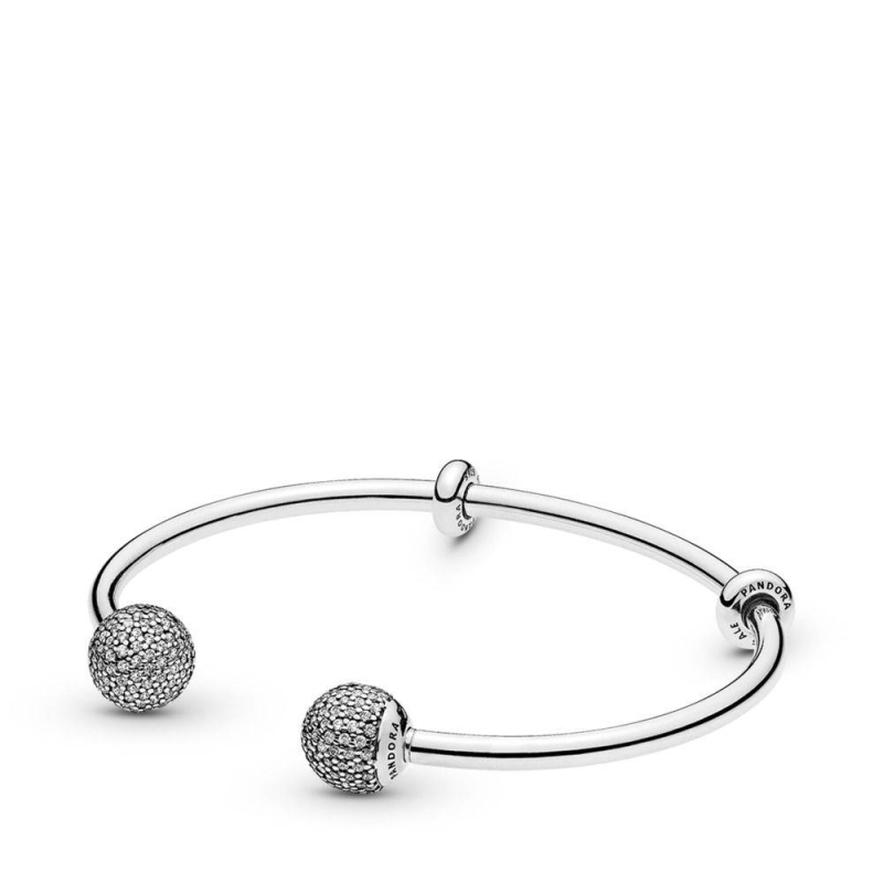 Pulsera Pandora plata abierta con cierres Pavé 596438CZ