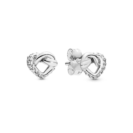 Pendientes Pandora de botón Corazones Anudados 298019CZ