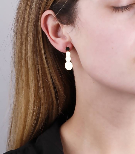 Pendientes "HoneyMoon" Oro 18k y circonitas