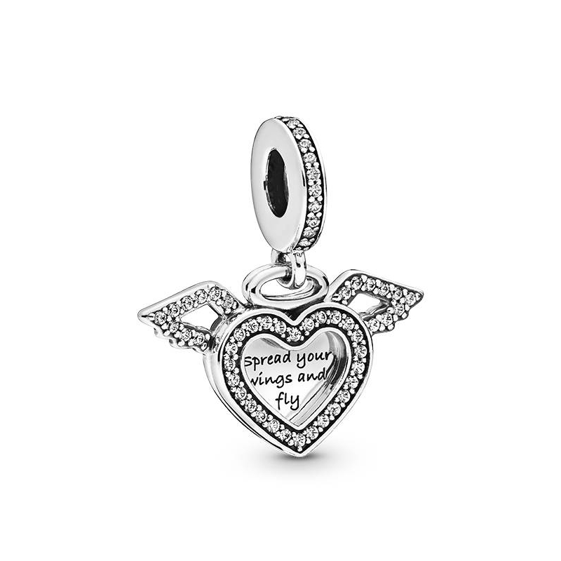 Charm Pandora Colgante Corazón con Alas 798485C01 Charm Pandora Colgante Corazón con Alas 798485C01
