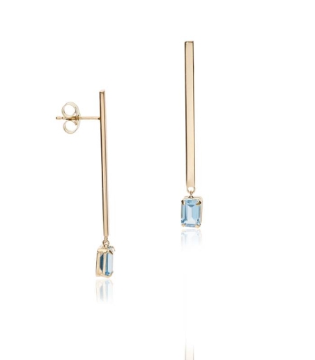 Pendientes "Enma Blue" Oro 18k y piedra azul