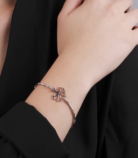 Pulsera "Árbol de la Vida" Plata de Ley y baño oro rosa.