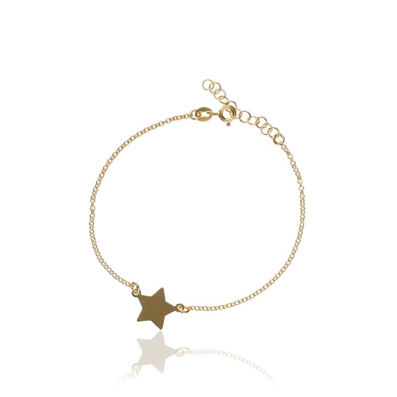 Pulsera "Estrella Dorada"  Plata de Ley y baño de oro