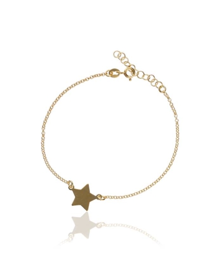 Pulsera "Estrella Dorada"  Plata de Ley y baño de oro