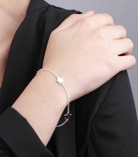 Pulsera "Tres Estrellas"  Plata de Ley.