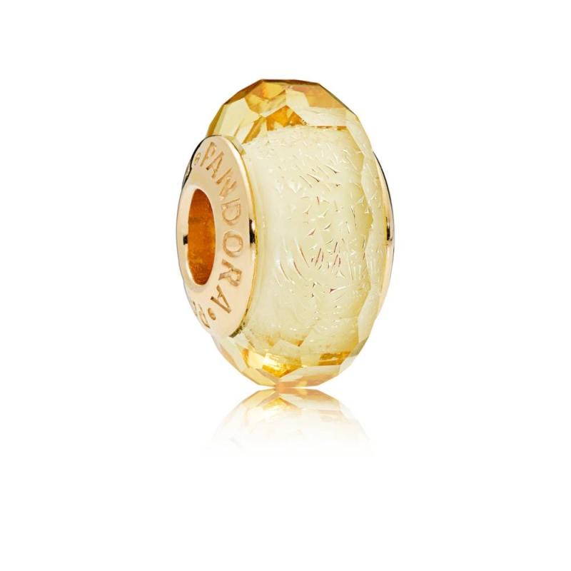 Charm Pandora cristal de Murano Dorado Facetado 767647