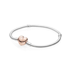 Pulsera Moments PANDORA Rose con cierre Corazón para charms 580719