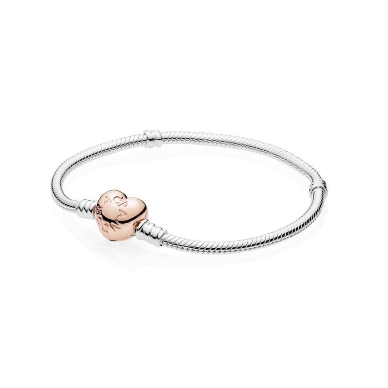 Pulsera Moments PANDORA Rose con Corazón para charms 580719