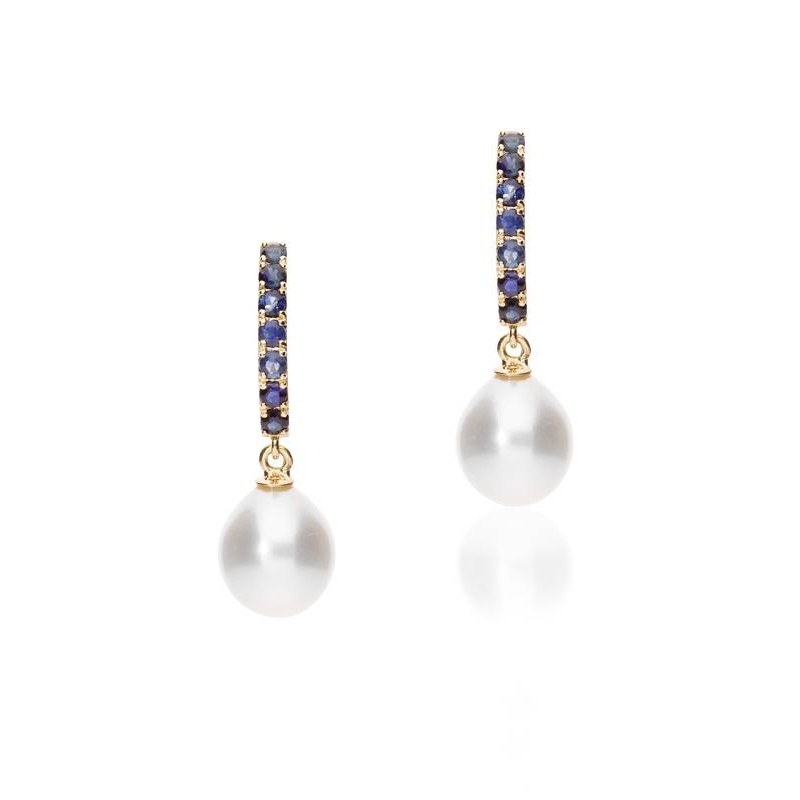 Pendientes "SapPhire Pearl" Oro 18k. Perlas cultivadas y zafiros