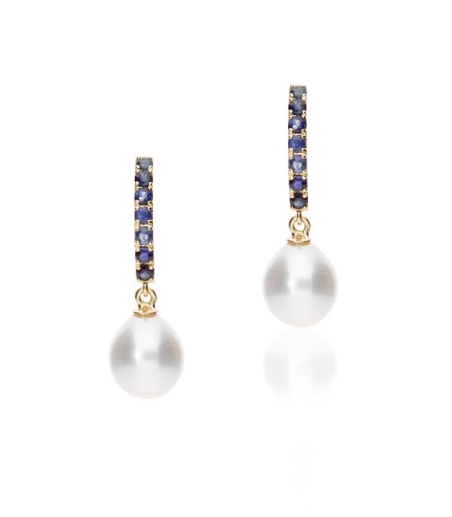 Pendientes "SapPhire Pearl" Oro 18k. Perlas cultivadas y zafiros