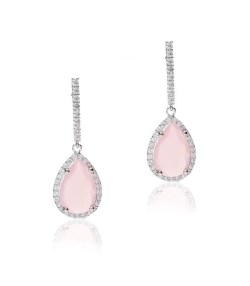 Pendientes "Anna Pink" 18k. circonitas y piedras