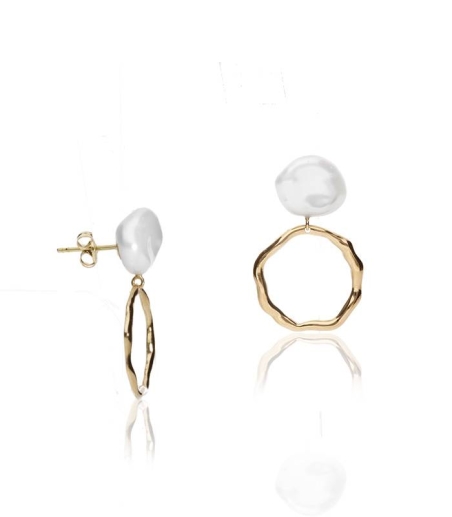 Pendientes "Ofilia" Oro 18k y Perla Cultivada