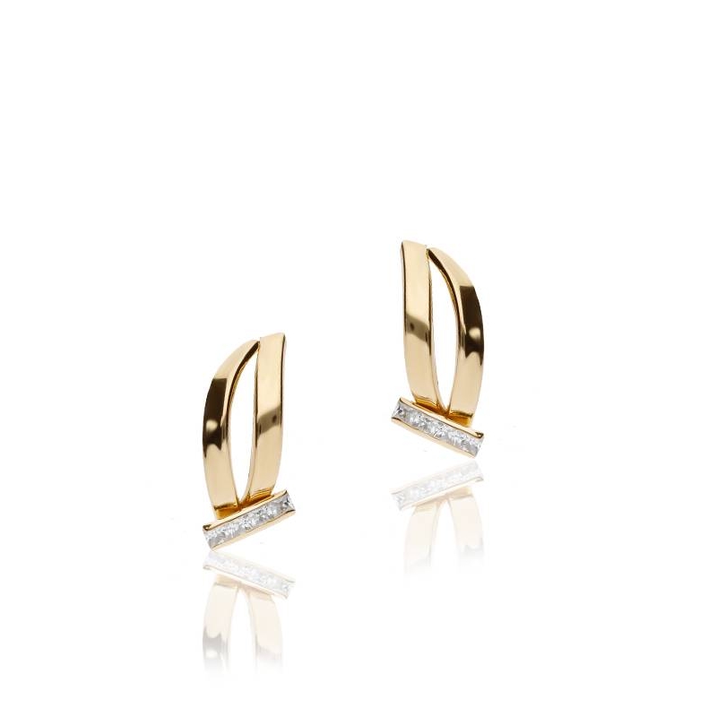 Pendientes "Mariany" Oro 18k  y Circonitas