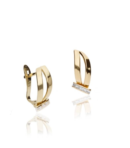 Pendientes "Mariany" Oro 18k  y Circonitas