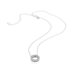 Collar en plata de ley Corazones de PANDORA 397436CZ-45