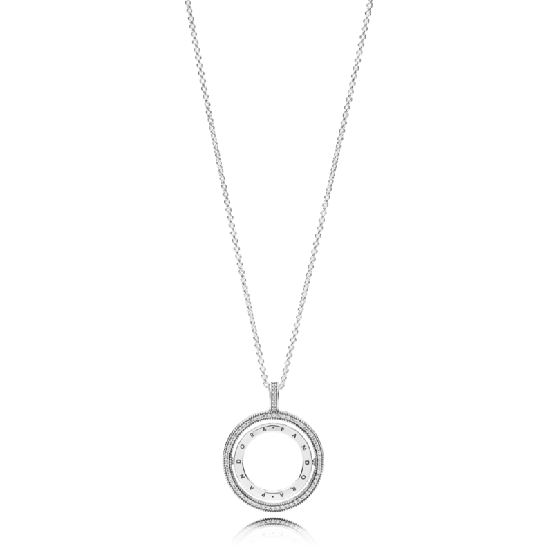 Collar en plata de ley Corazones Girando 397410CZ-60 Collar en plata de ley Corazones Girando 397410CZ-60