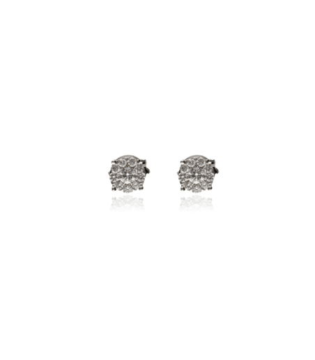 Pendientes de Oro blanco con diamante compuesto