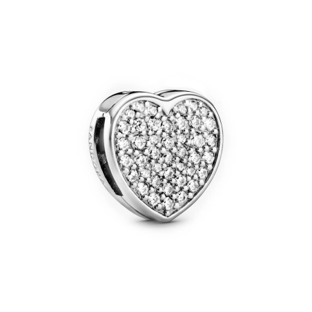 Charm PANDORA Clip Corazones en Pavé 798684C01