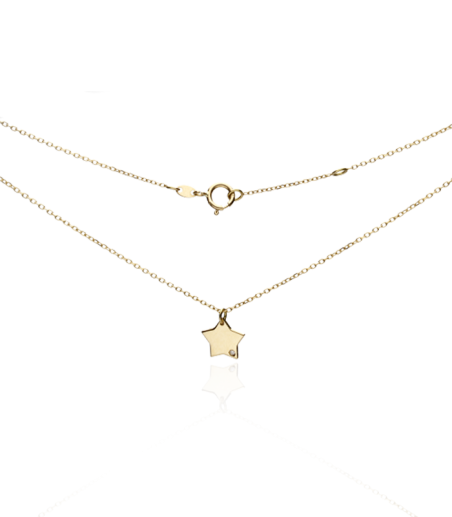 Gargantilla Oro 18k y diamante 0.005cts "Bright Star"