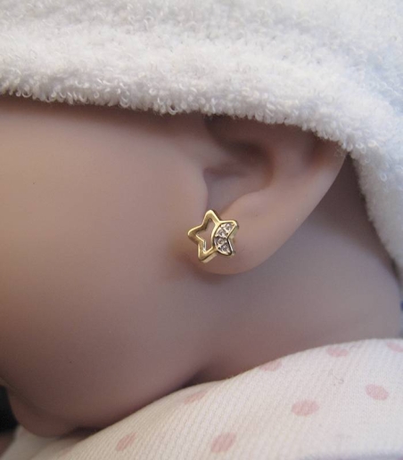 Pendientes Oro 18k y circonitas "Astros"