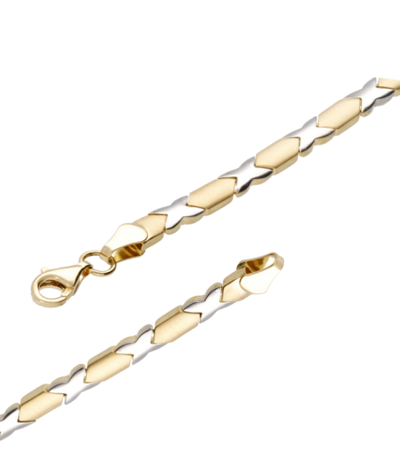 Pulsera de oro bicolor 18k