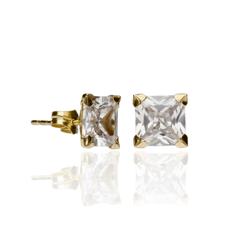 Pendientes Oro 18k y circonitas "Mila"