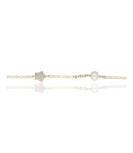 Pulsera "Estrellitas" Oro 18k. y circonitas