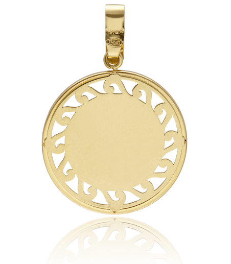 Medalla de oro con diseño de Virgen Niña