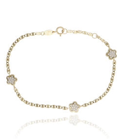 Pulsera "Camila" Oro 18k y circonitas