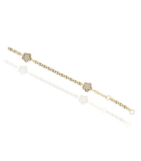 Pulsera "Camila" Oro 18k y circonitas